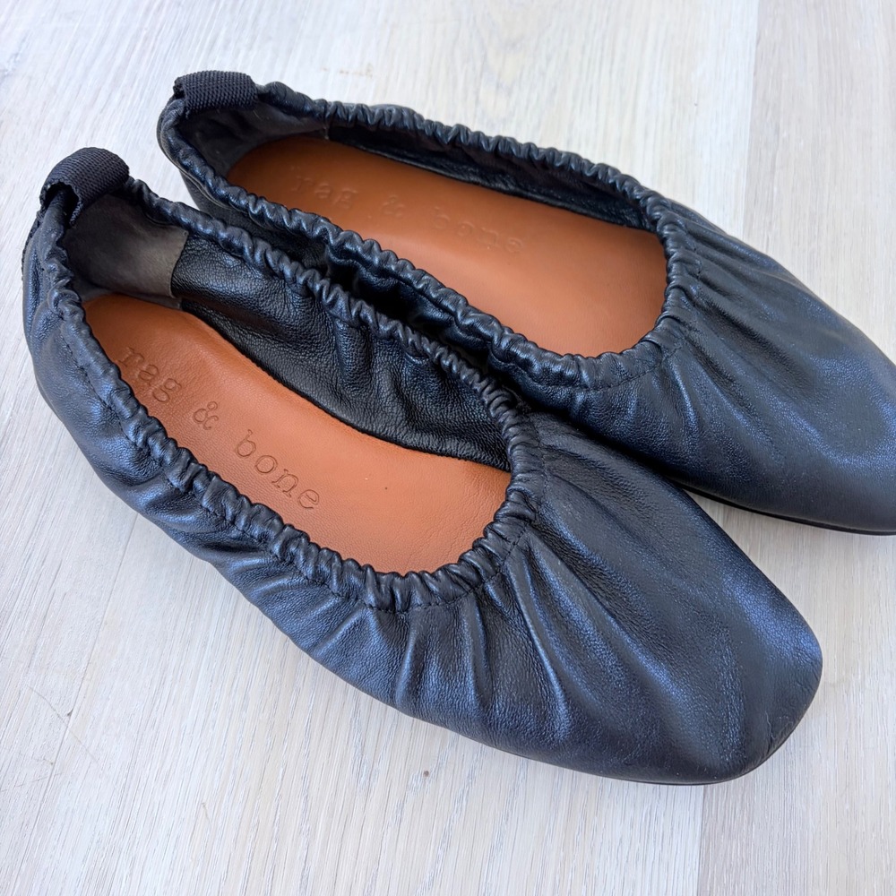Rag & Bone "Elly" Italian leather ballet flats Black Size 38/US 7.5